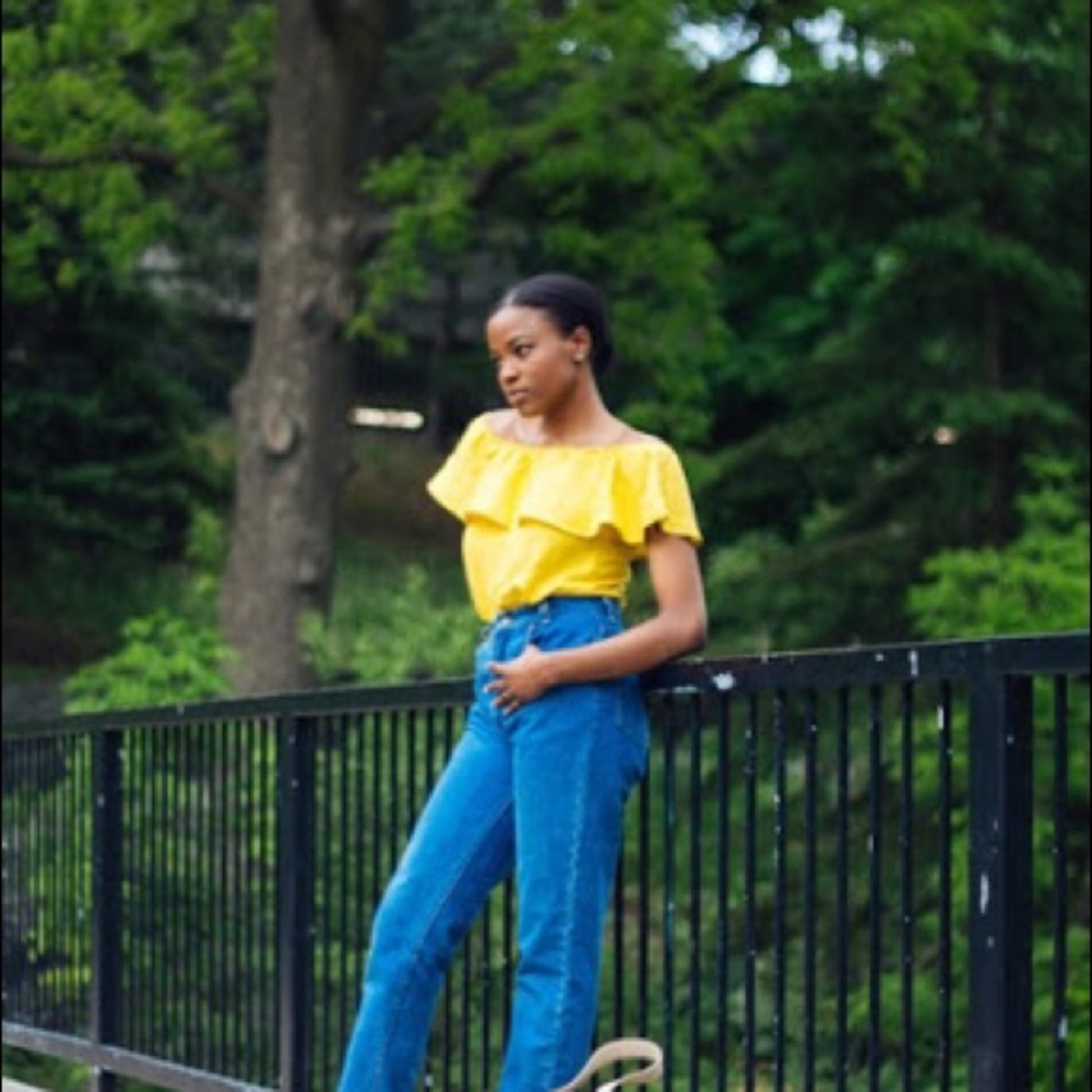 Yellow Off Shoulder Top